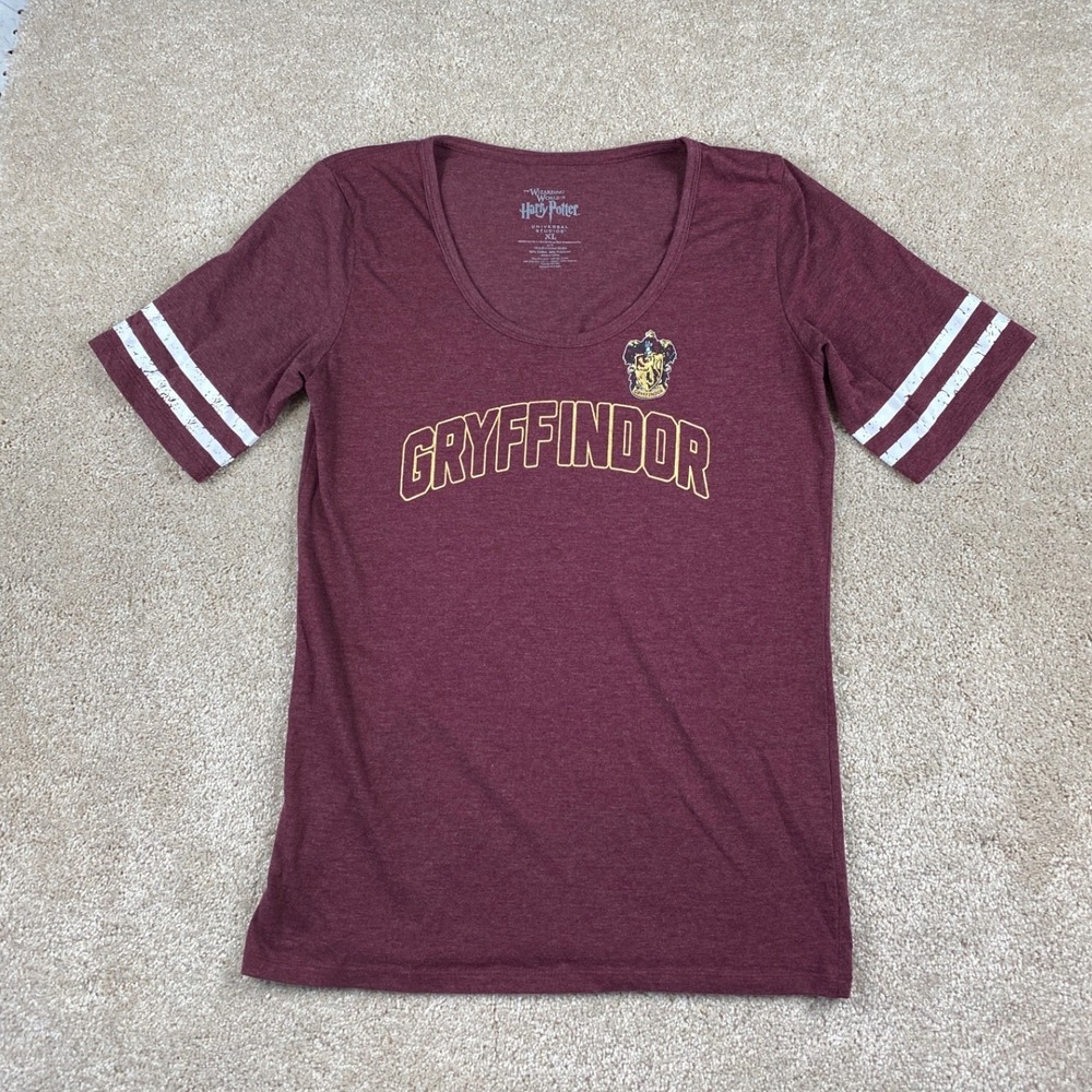 Harry Potter Universal Studios Gryffindor Maroon Varsity T-Shirt Womens XL‎ 07